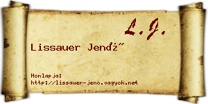 Lissauer Jenő névjegykártya
